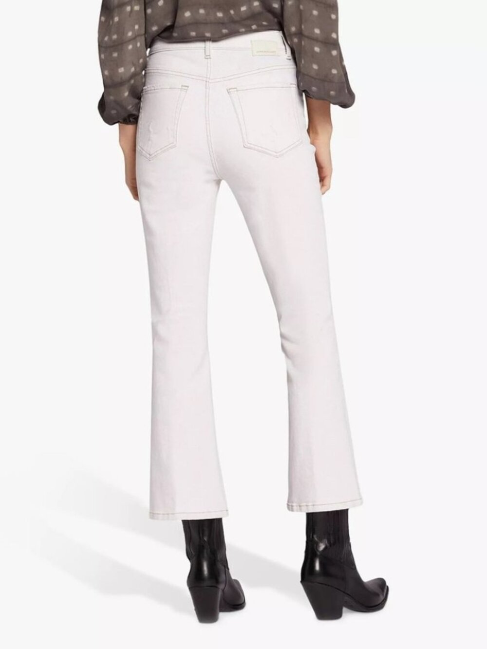 Current/Elliott Jeans Women’s Size 31 Off-White Denim Bootcut High Waisted - Picture 8 of 11